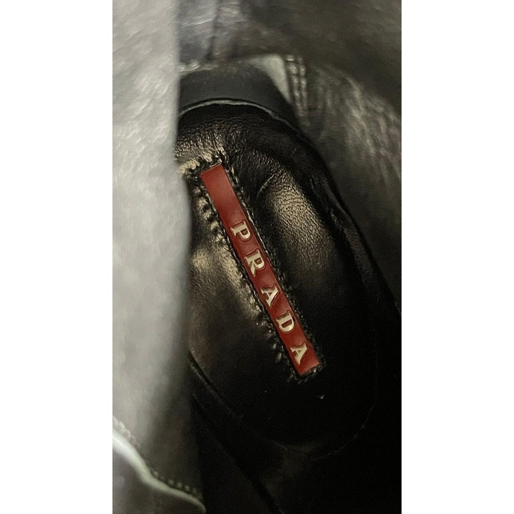 Vintage Prada Wedge Boot Black Suede Zip Side Women's Size 38.5 EU/8.5 US - Picture 8 of 14